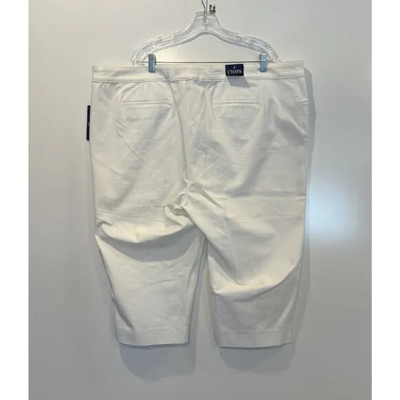NWT CHAPS White Slimming Fit Capri Pants Women's Size 24W (1132)
