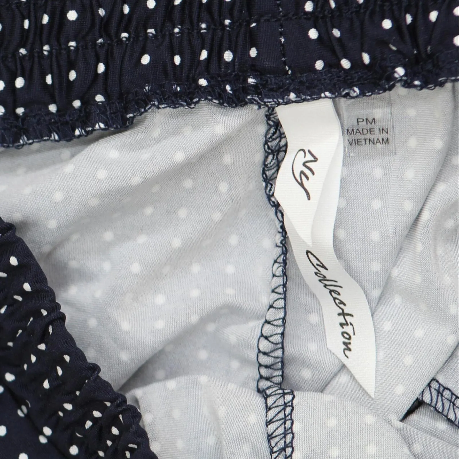 Ny Collection Womens Petites Jersey Polka Dot Wide Leg Pants PITP0340B