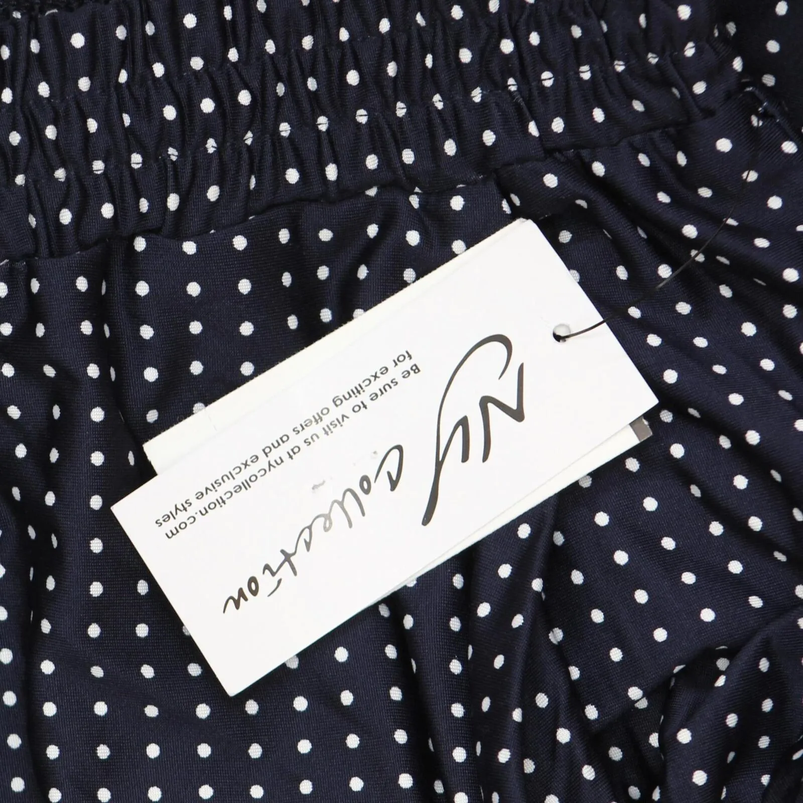 Ny Collection Womens Petites Jersey Polka Dot Wide Leg Pants PITP0340B