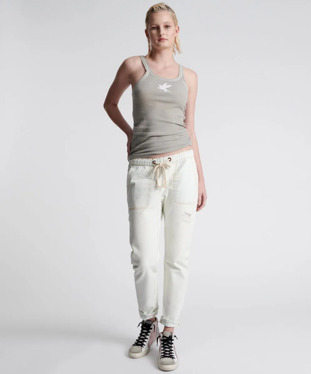 ONETEASPOON Womens Xanthe Shabbies Drawstring Boyfriend Jeans