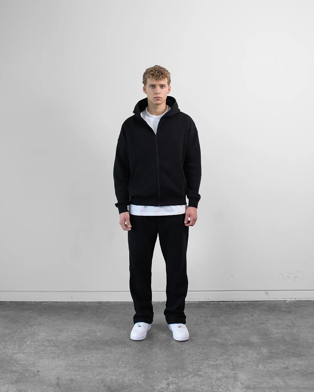 Open Bottom Sweatpant - Black