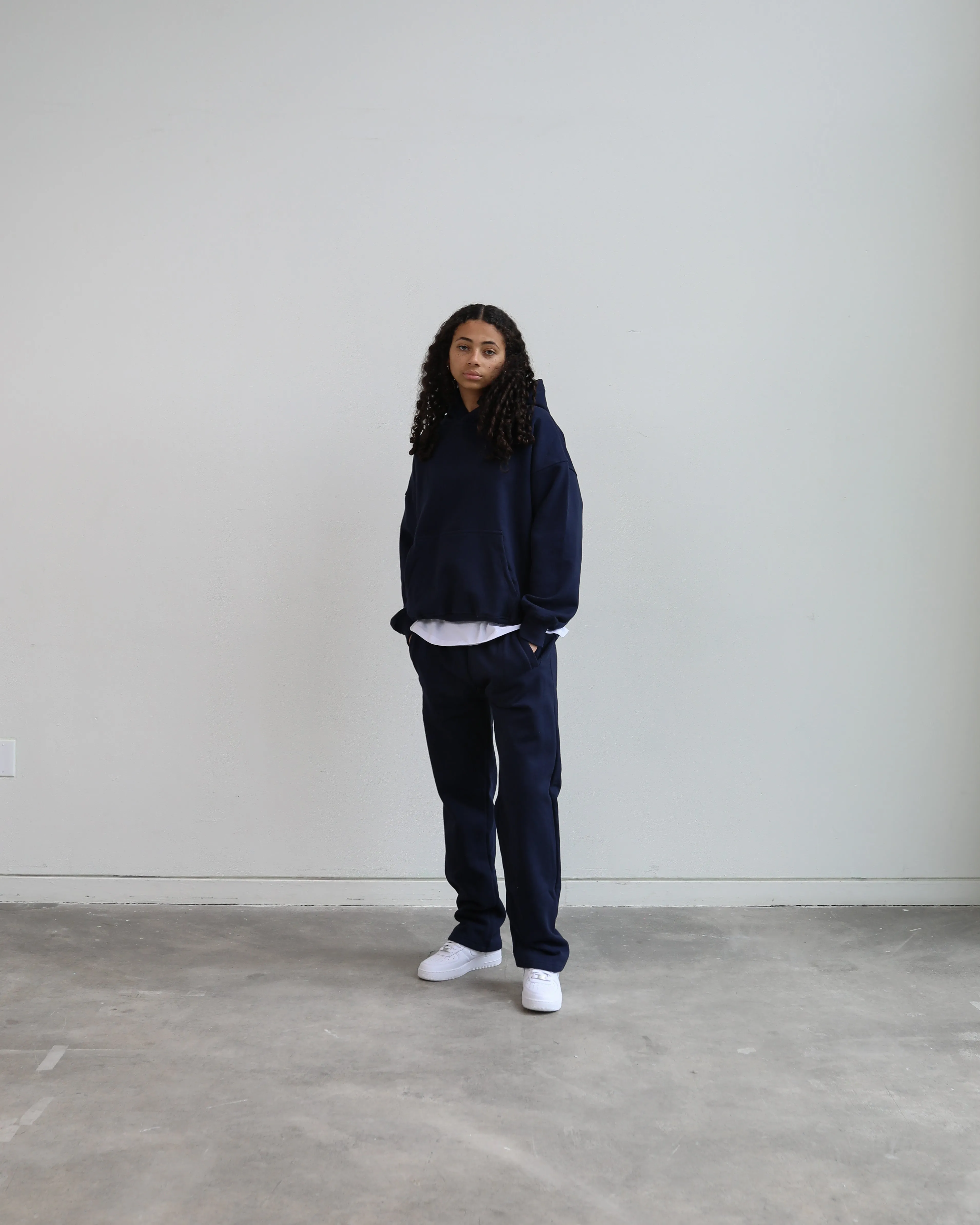 Open Bottom Sweatpant - Navy