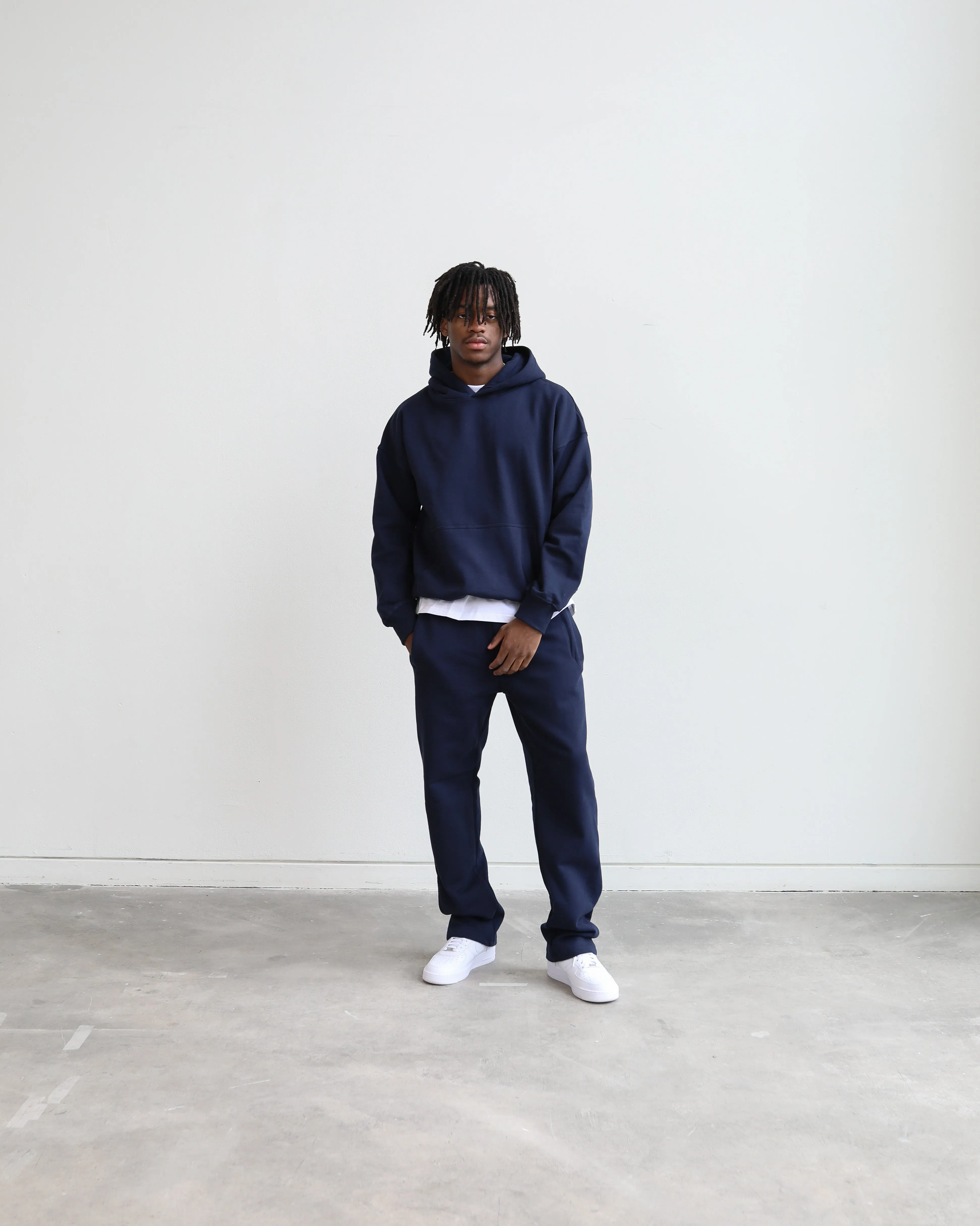 Open Bottom Sweatpant - Navy