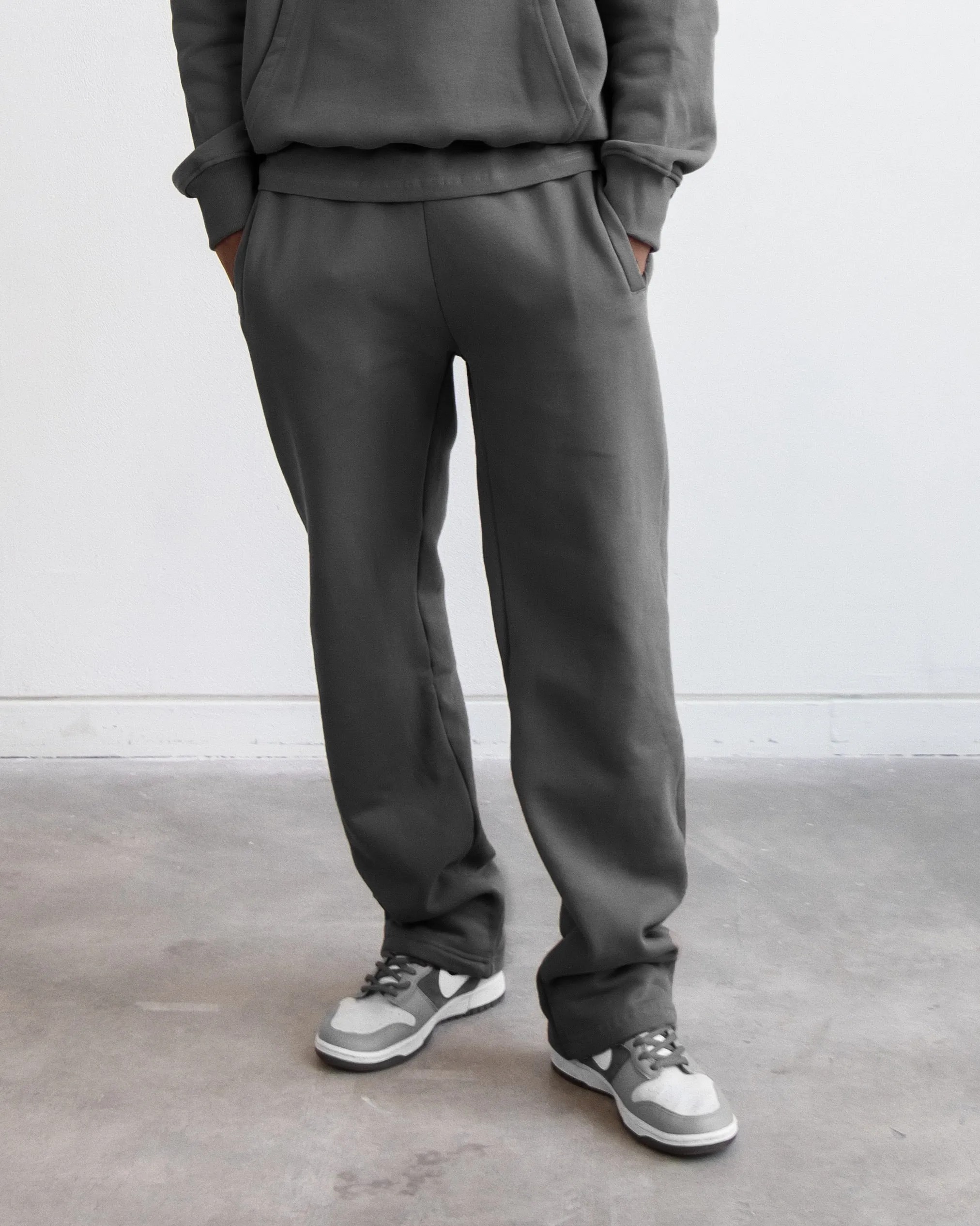 Open Bottom Sweatpants - Charcoal