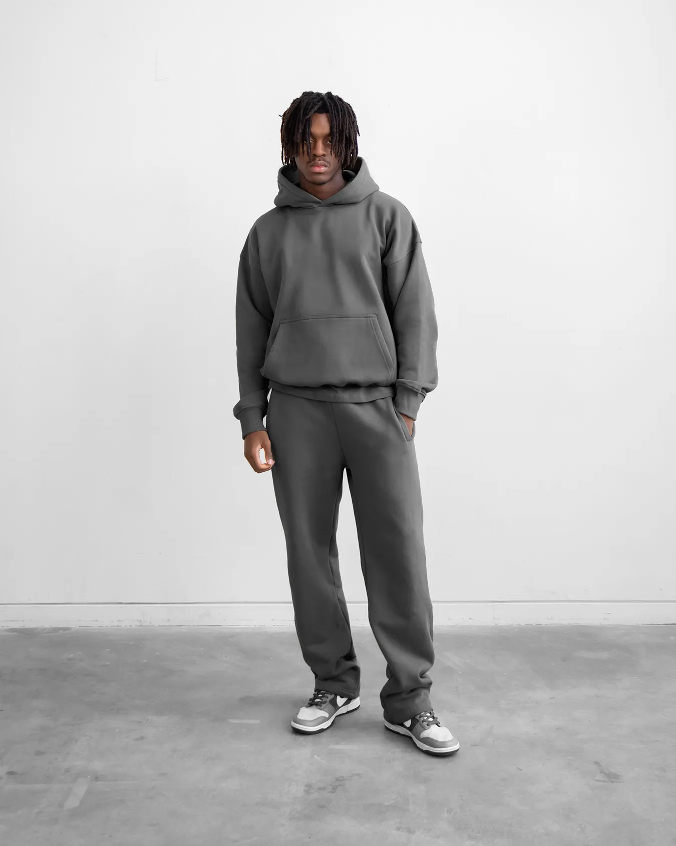 Open Bottom Sweatpants - Charcoal
