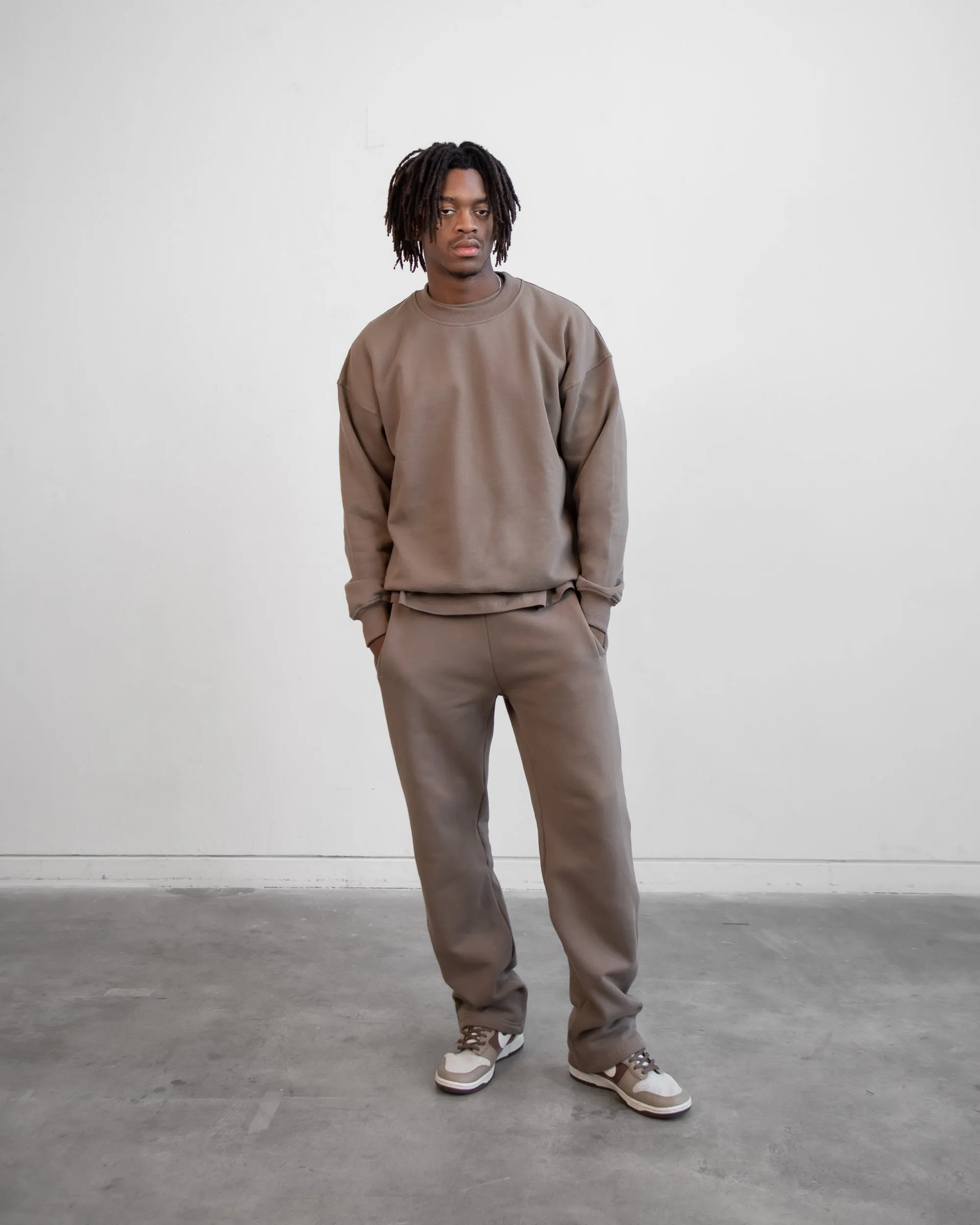 Open Bottom Sweatpants - Earth