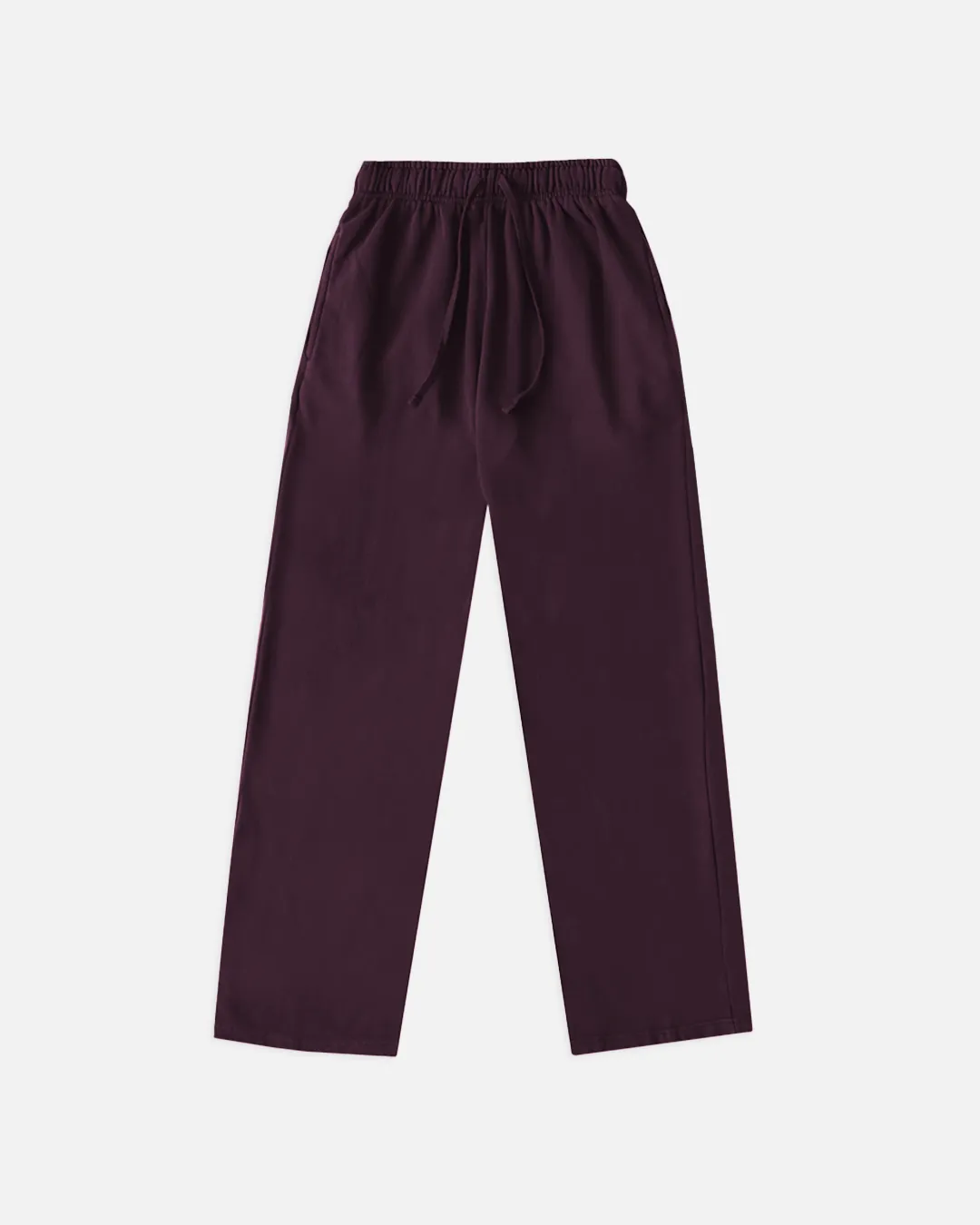 Open Bottom Sweatpants - Wine