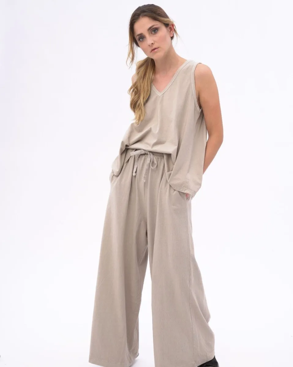 Organic Cotton Palazzo Elastic Pants