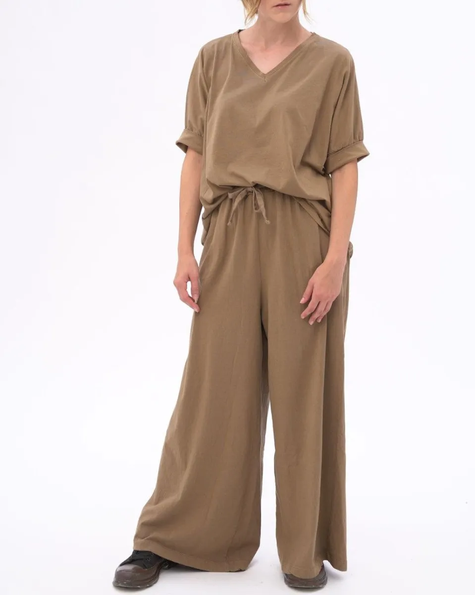 Organic Cotton Palazzo Elastic Pants