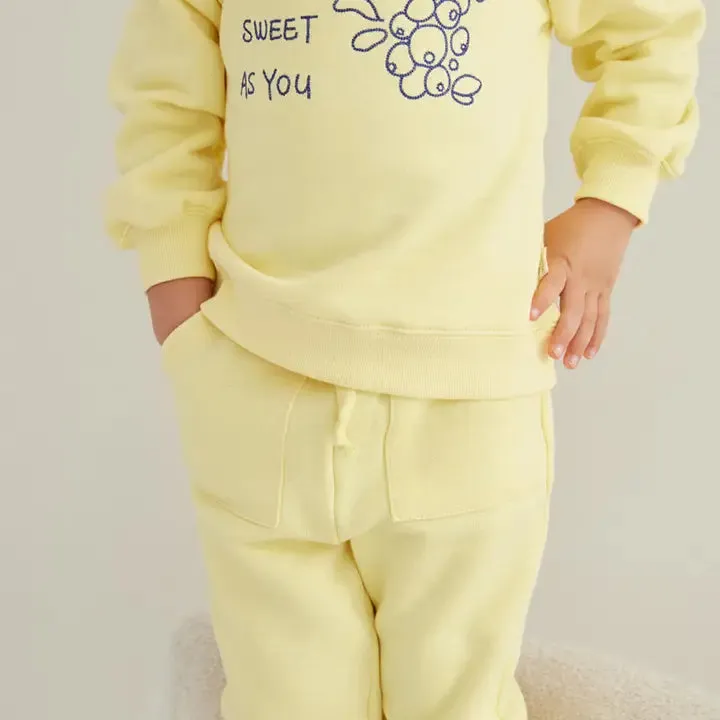 Organic Fleece Sweatpants, Mellow Yellow