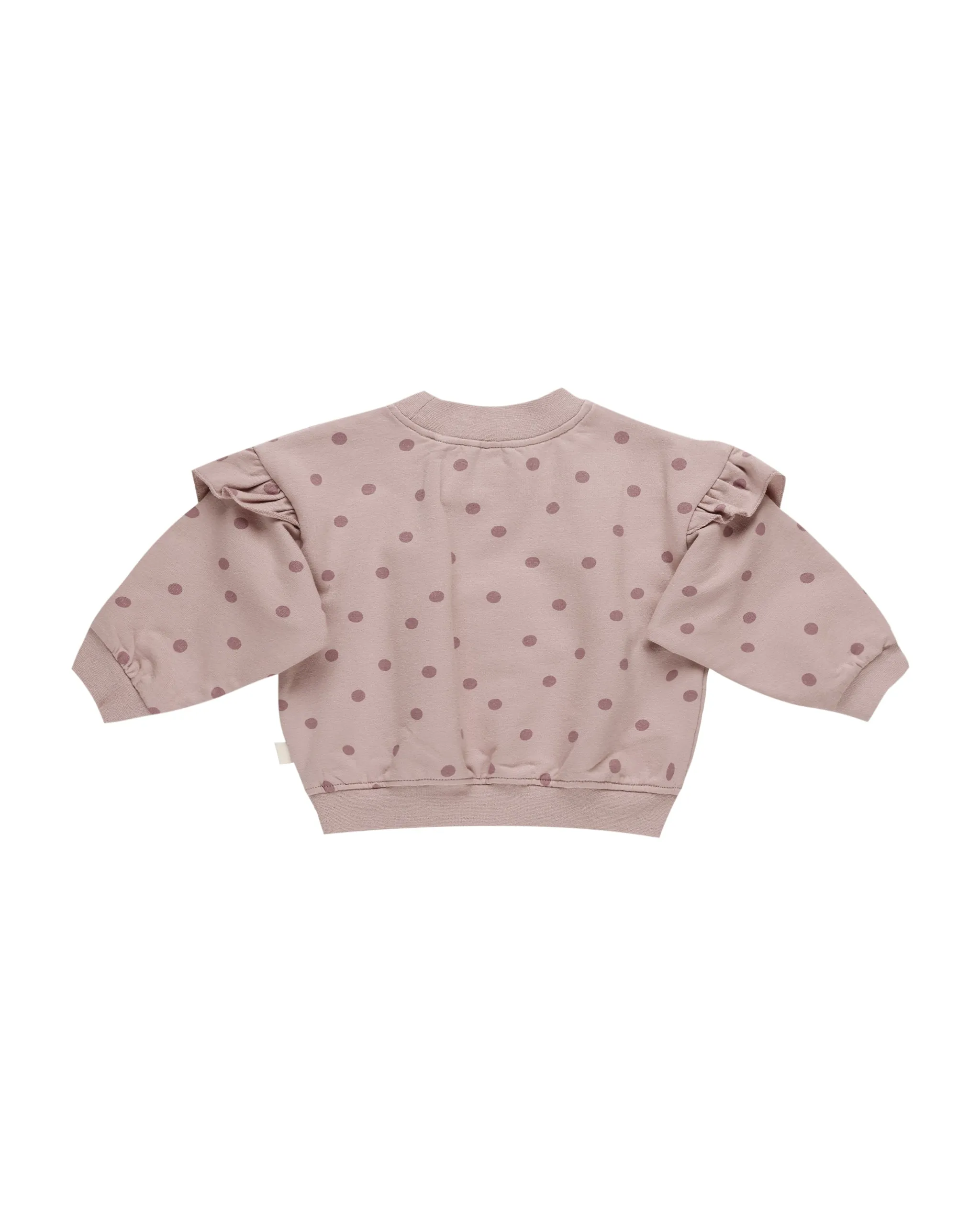 ORGANIC Ruffle Fleece Sweatshirt || Polka Dots