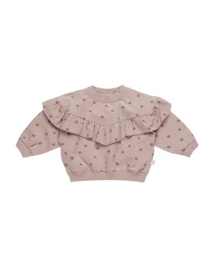 ORGANIC Ruffle Fleece Sweatshirt || Polka Dots