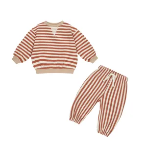 Oversized Crew & Joggers Set | Poppy Stripe