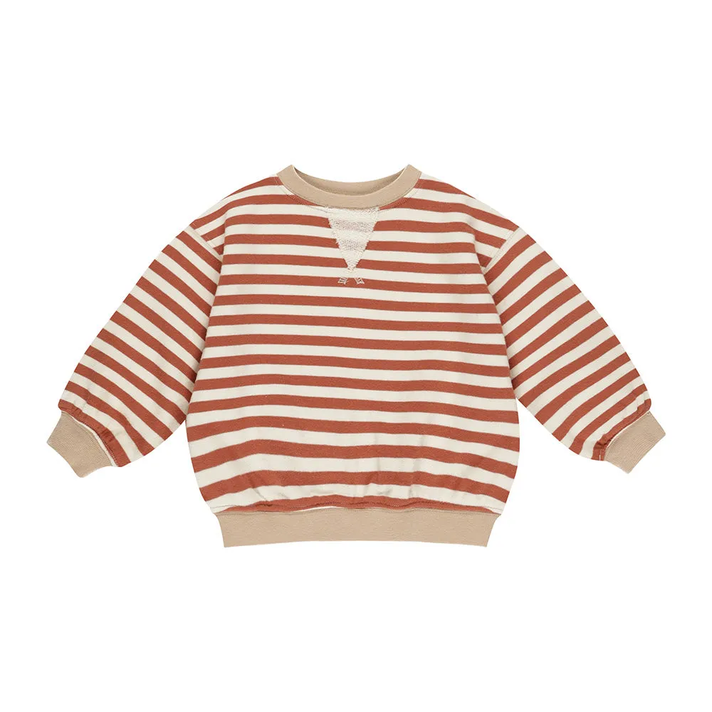 Oversized Crew & Joggers Set | Poppy Stripe