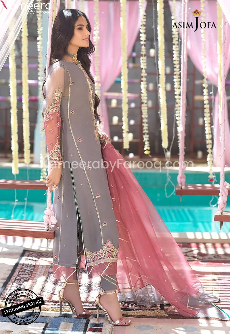 Pakistani Grey Eid Salwar Kameez Designer Dress #PN458