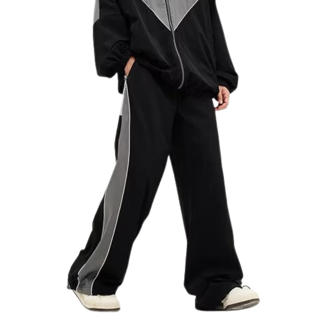 Paneled Stripe Contrast Baggy Sweatpants