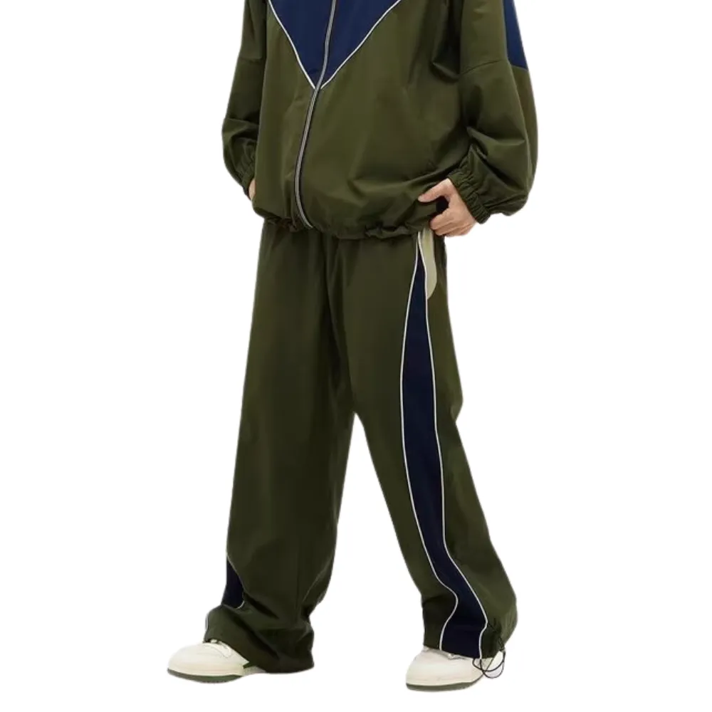 Paneled Stripe Contrast Baggy Sweatpants
