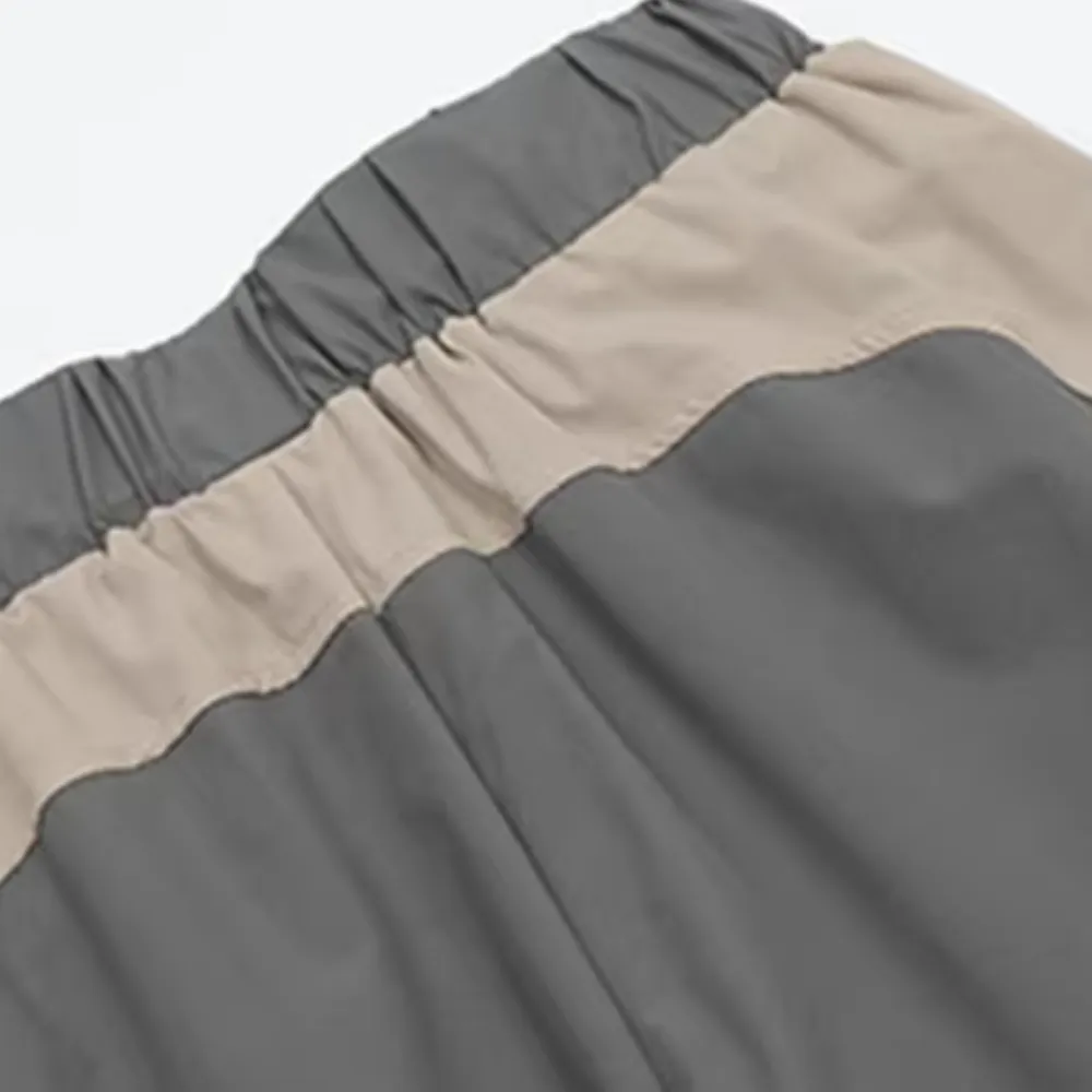 Paneled Stripe Contrast Baggy Sweatpants