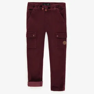 Pantalon bourgogne en velours côtelé, enfant || Burgundy corduroy pants, child