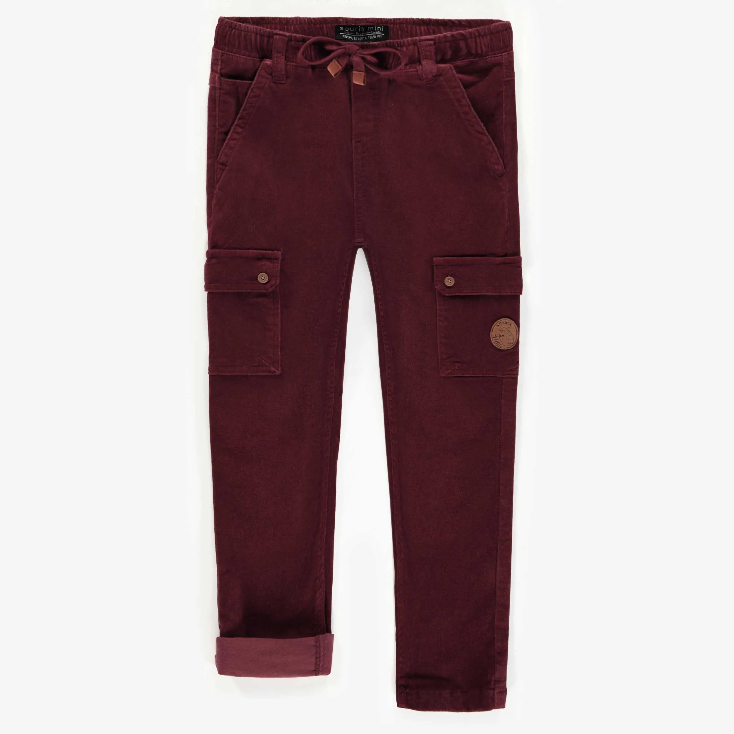Pantalon bourgogne en velours côtelé, enfant || Burgundy corduroy pants, child