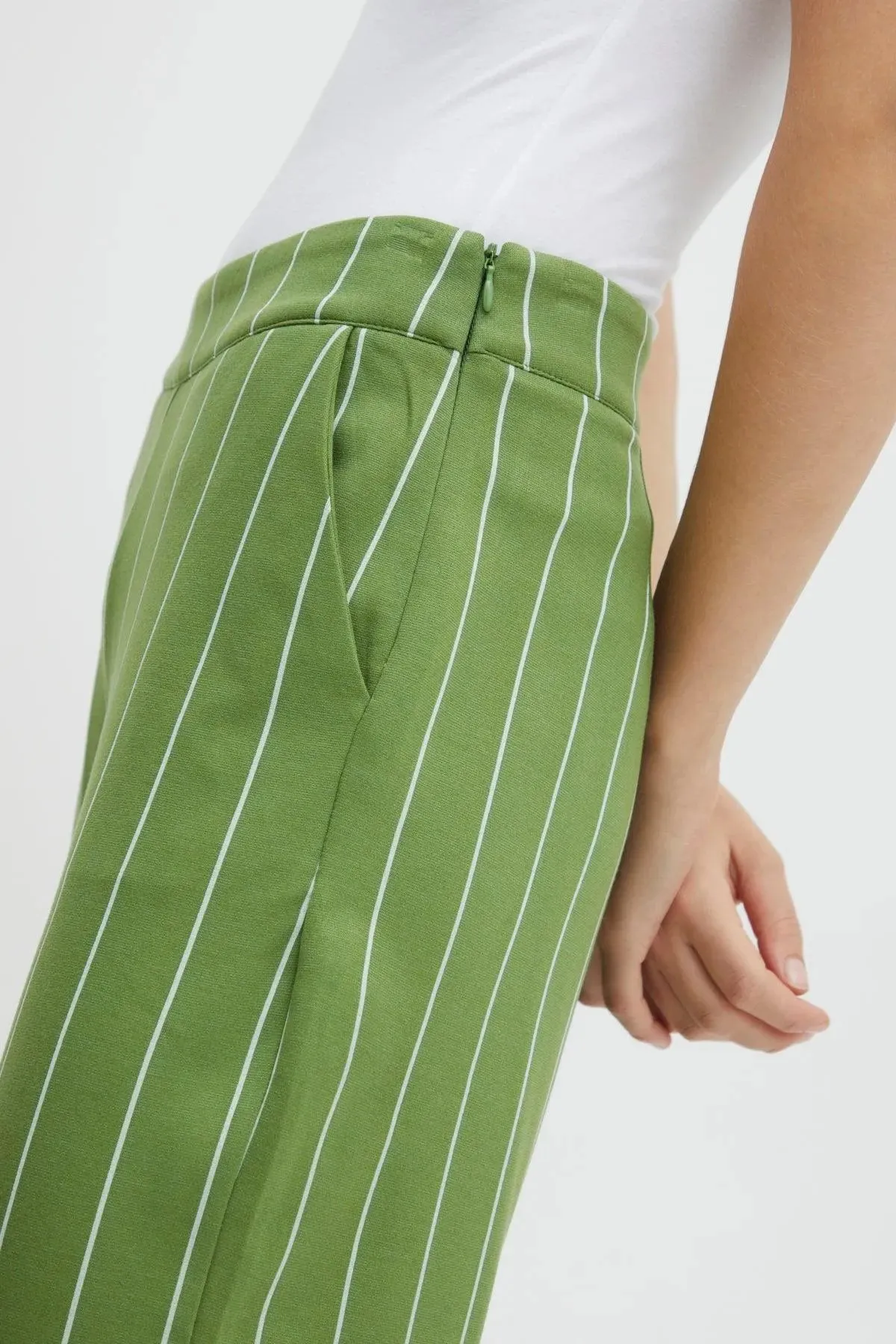 Pantalones ICHI Wide Ruti Willow Bough