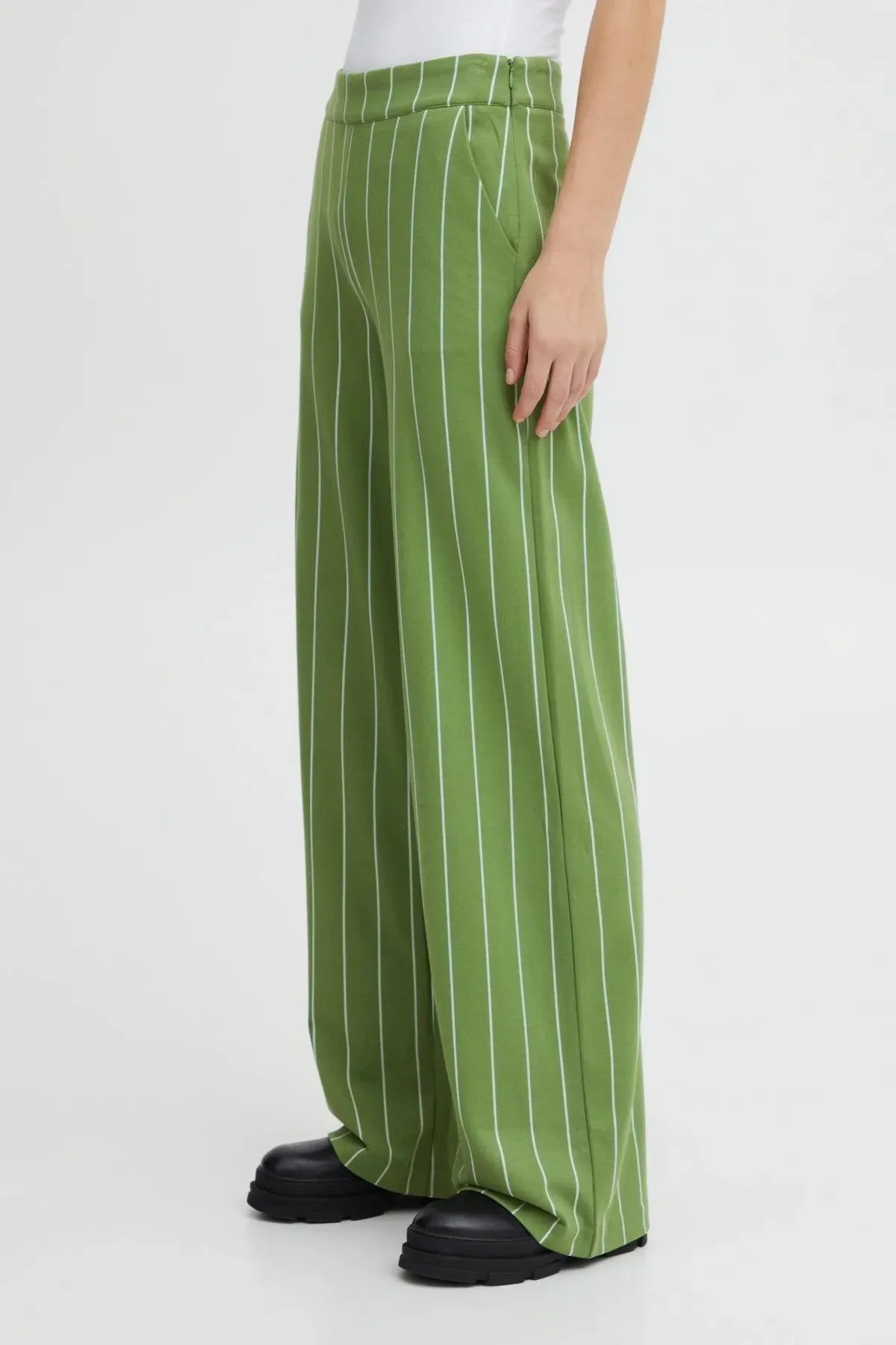 Pantalones ICHI Wide Ruti Willow Bough