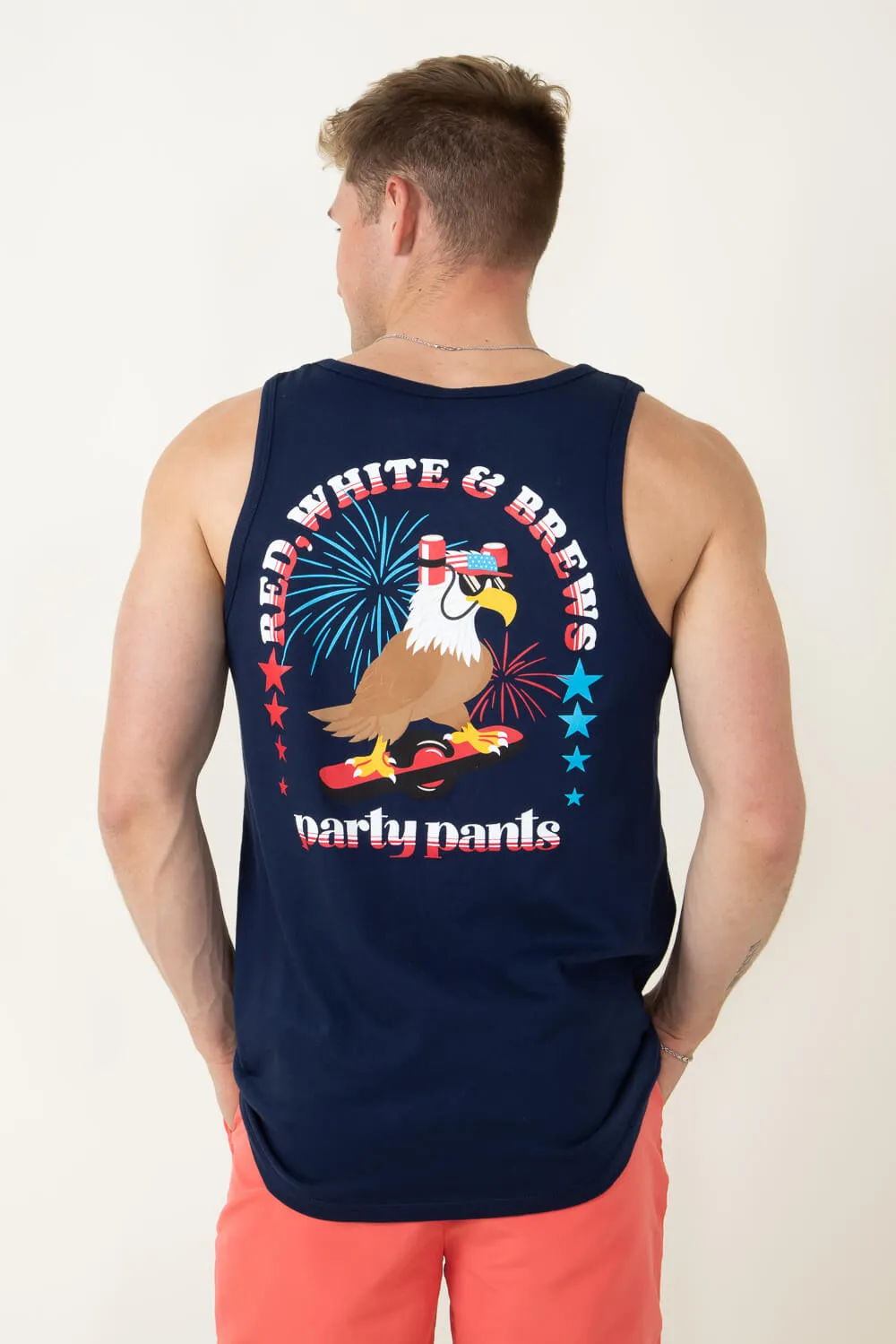 Party Pants Shred Eagle Tank Top for Men in Blue | P12418284-NAVY