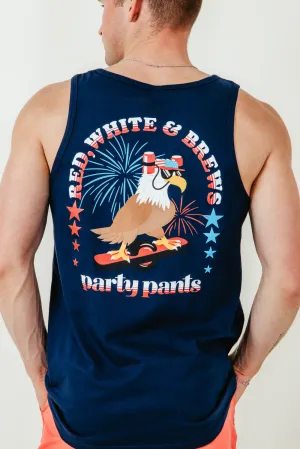 Party Pants Shred Eagle Tank Top for Men in Blue | P12418284-NAVY