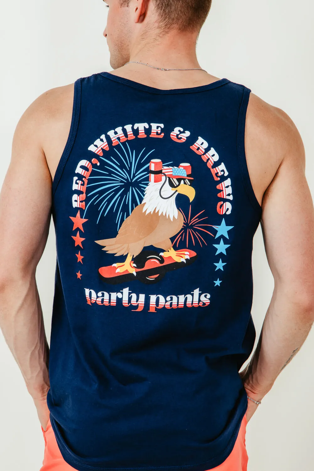 Party Pants Shred Eagle Tank Top for Men in Blue | P12418284-NAVY