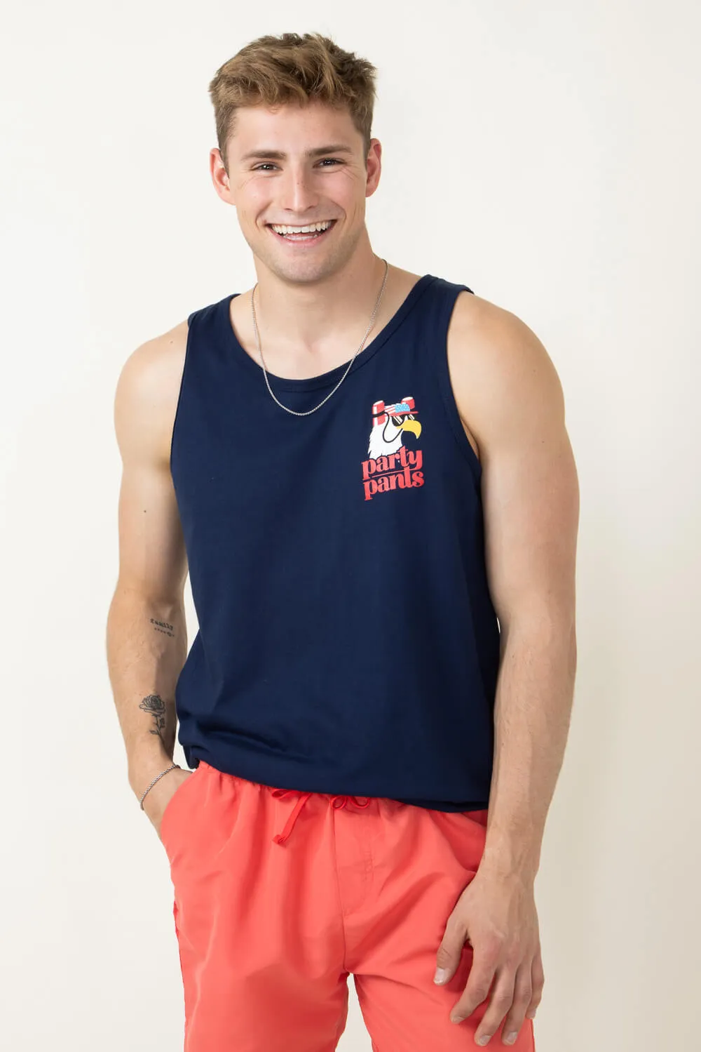 Party Pants Shred Eagle Tank Top for Men in Blue | P12418284-NAVY