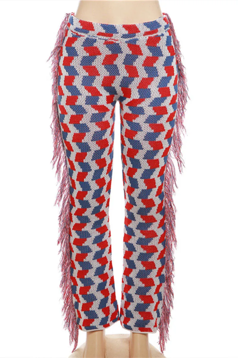 PG0193 Checkered Knitted Pants