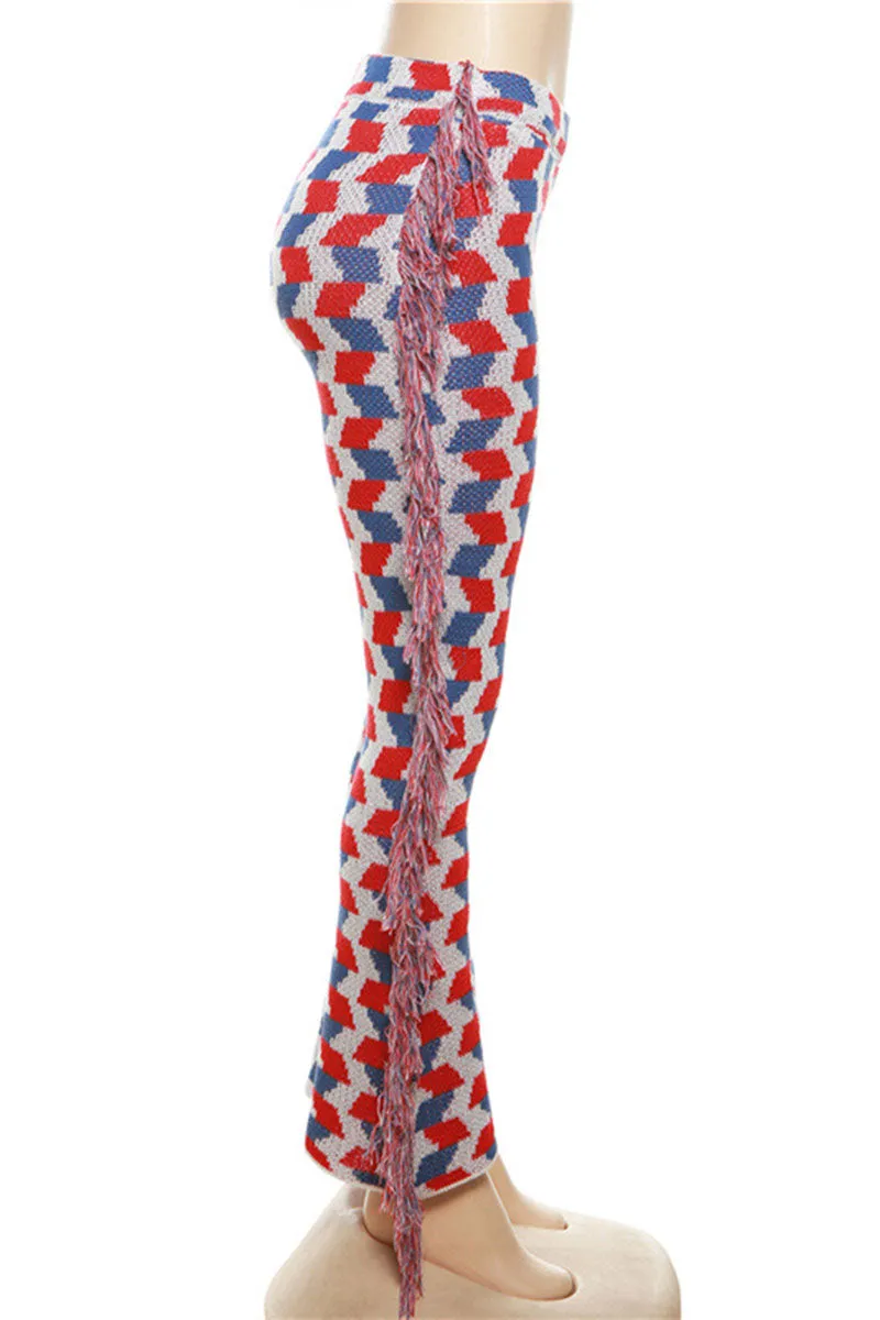 PG0193 Checkered Knitted Pants