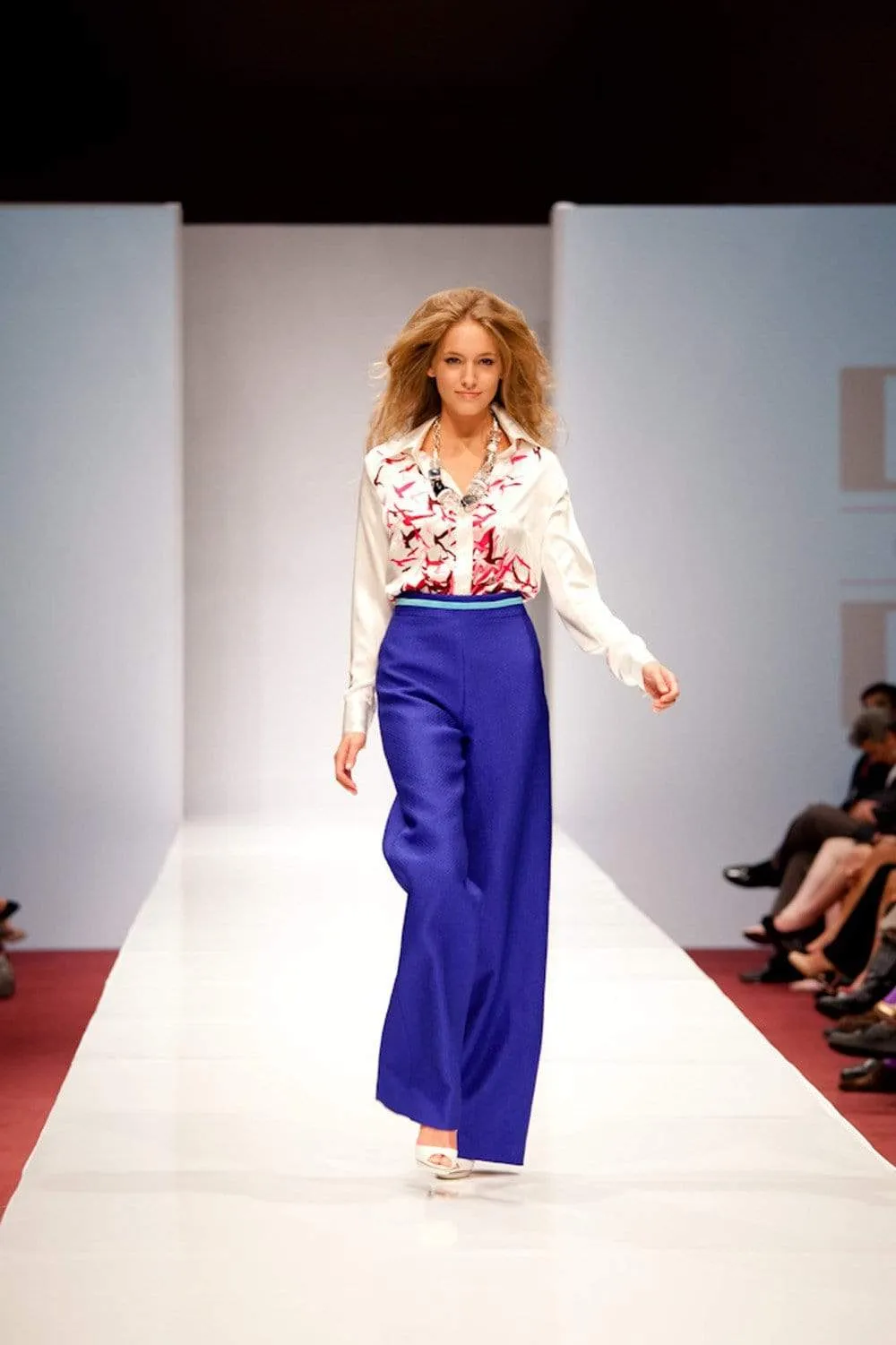 Pink Birds White Teresa Shirt - Wide Leg Pants