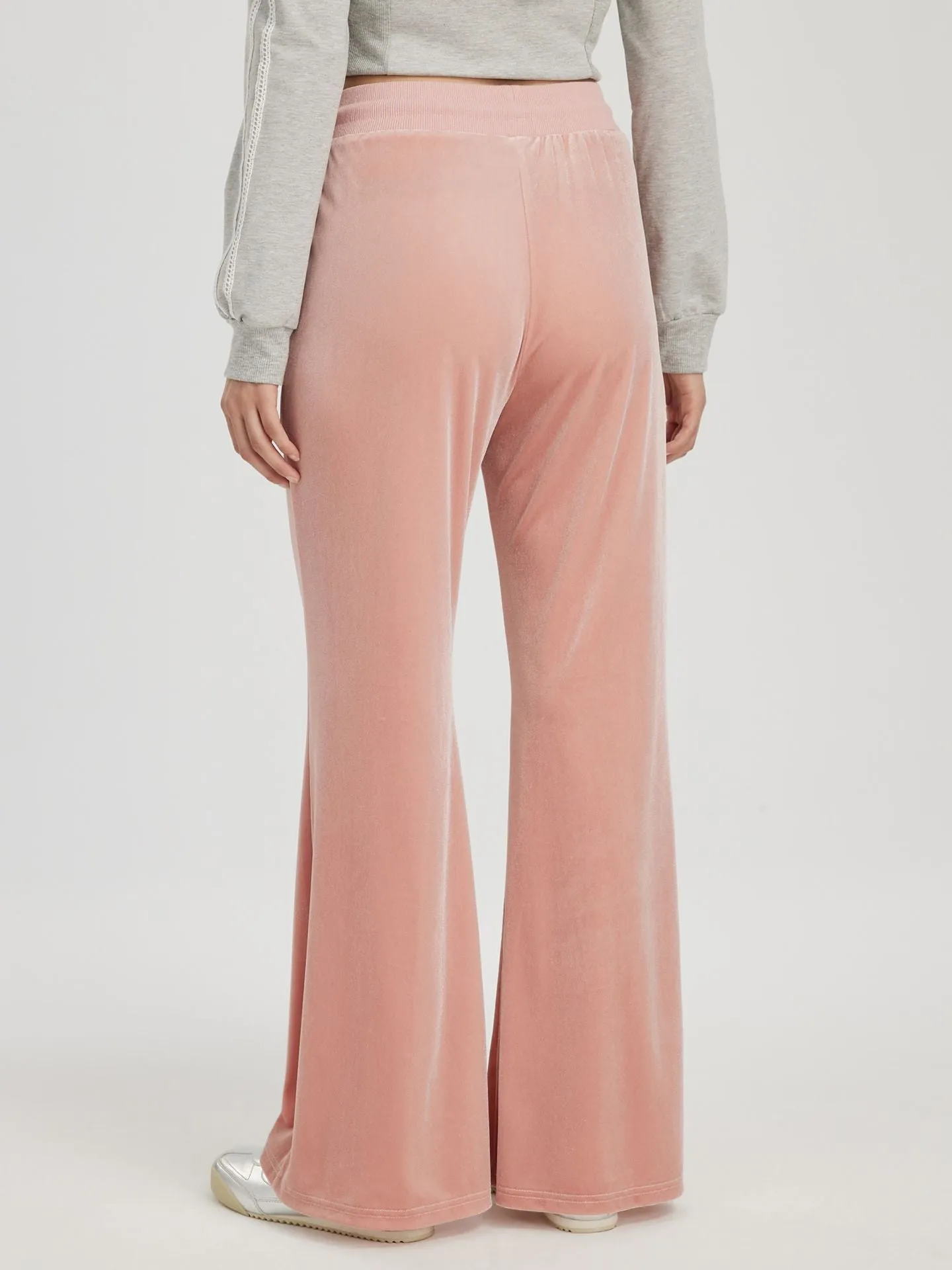 Pink Plush Fabric Flare Jogger
