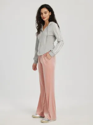 Pink Plush Fabric Flare Jogger