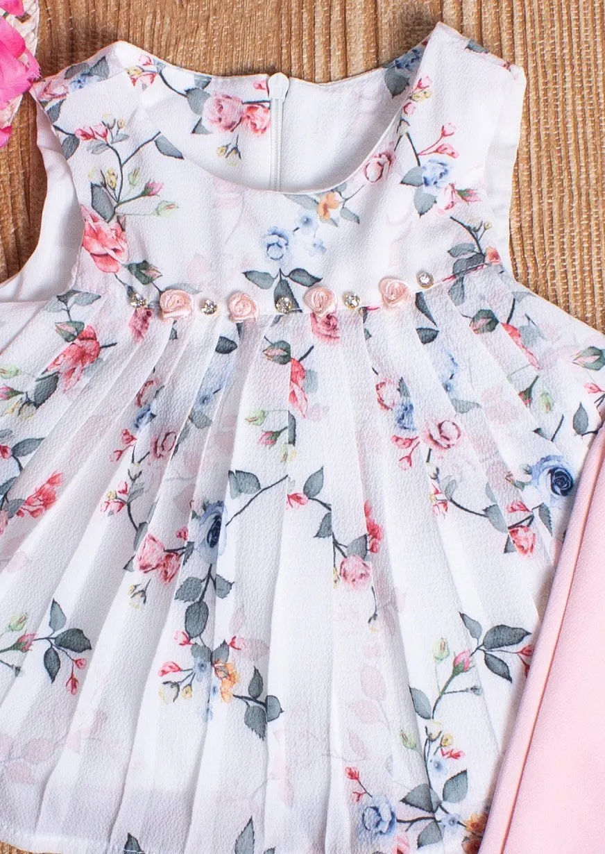Pink Rose Set With Capri Pants