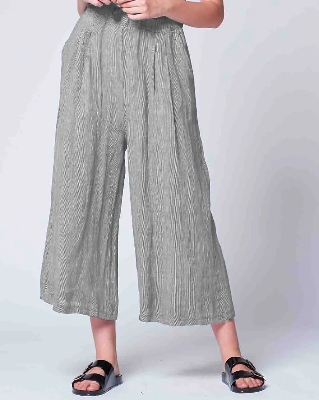 Pinstripe Linen Palazzo Pant