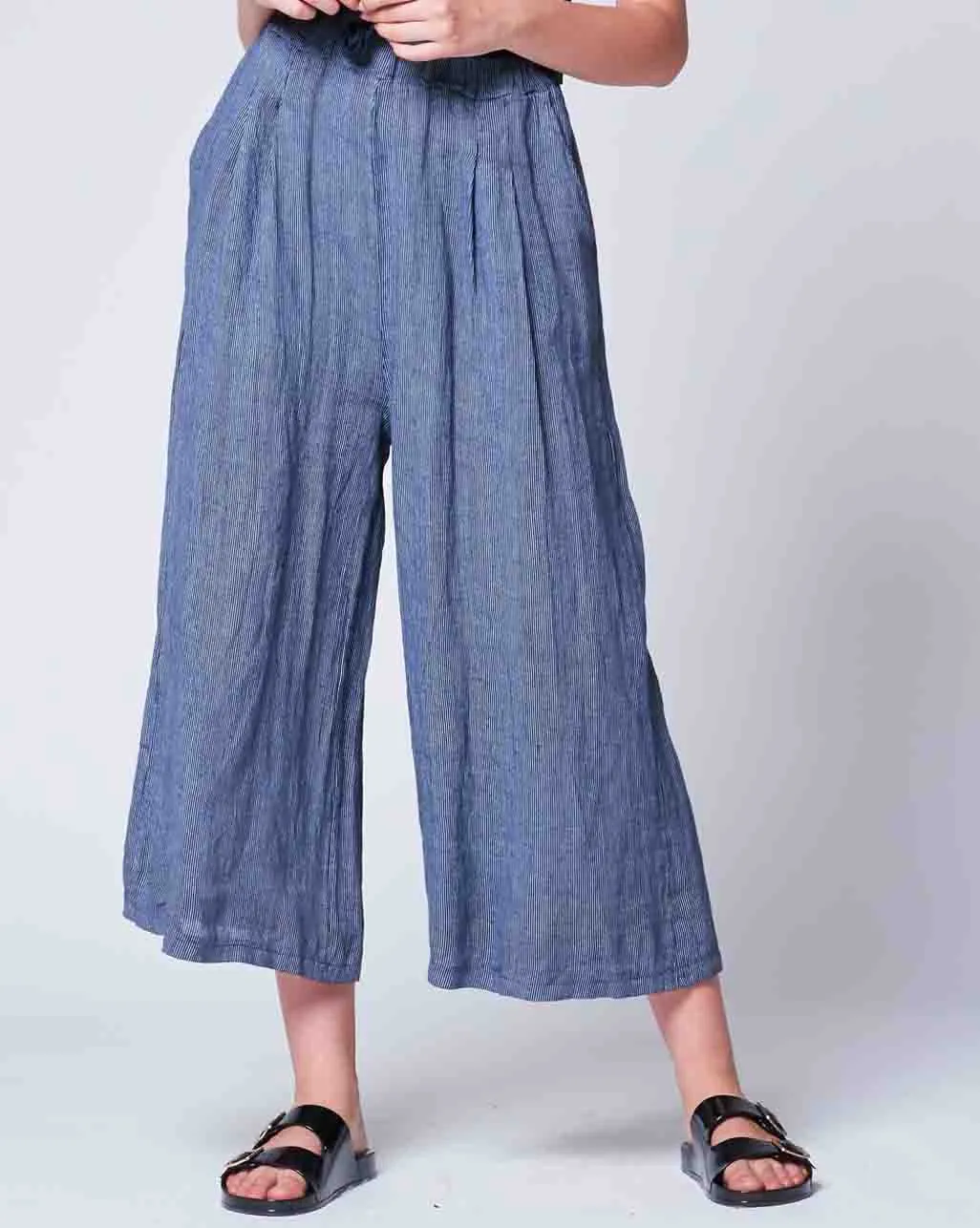 Pinstripe Linen Palazzo Pant
