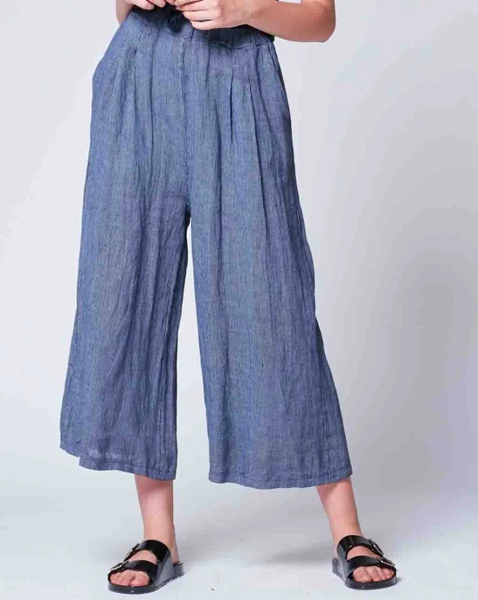 Pinstripe Linen Palazzo Pant