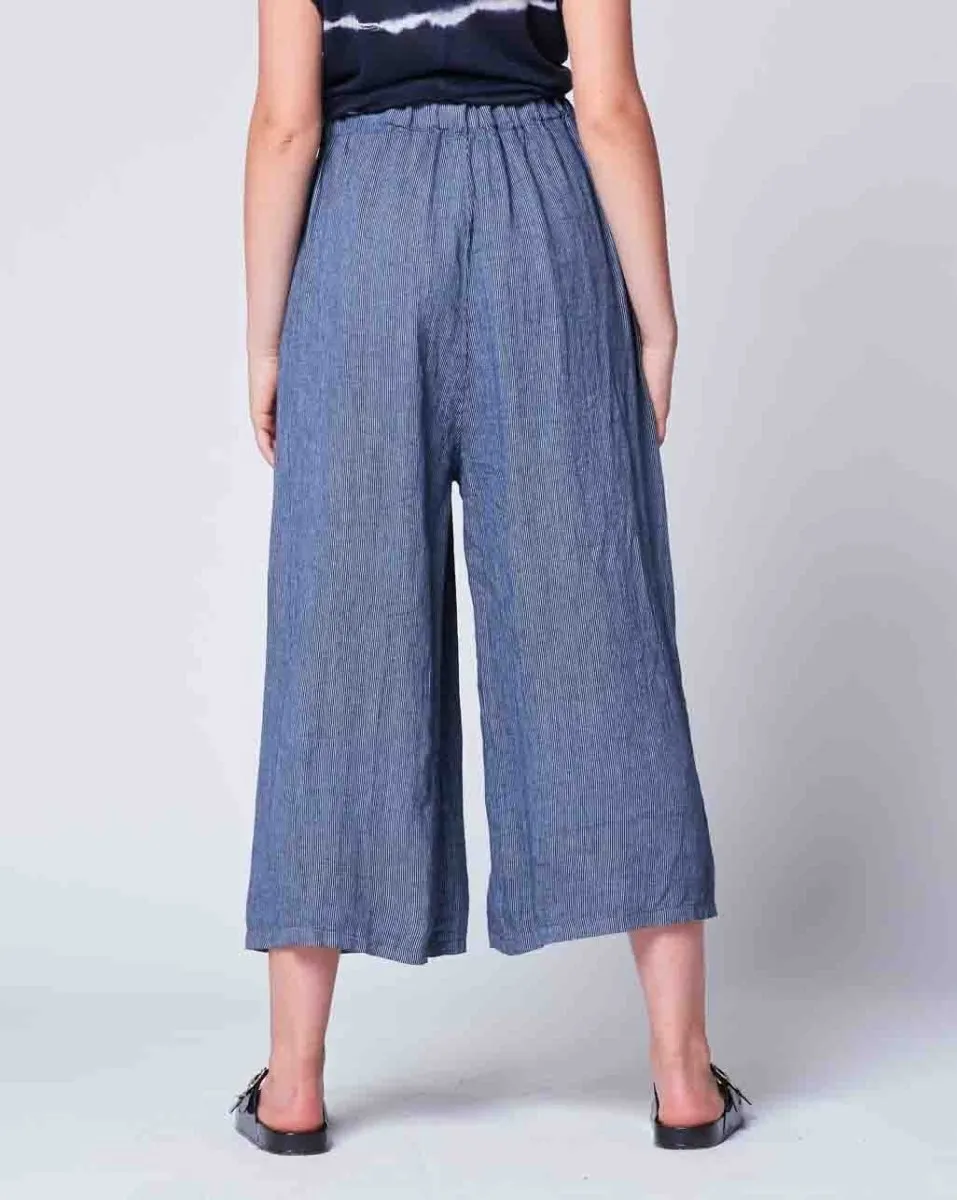Pinstripe Linen Palazzo Pant