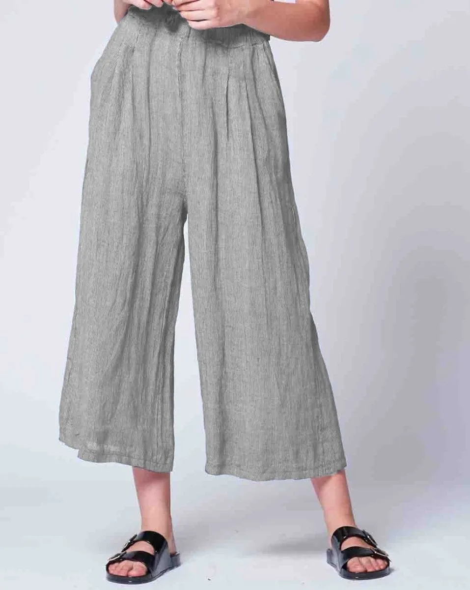 Pinstripe Linen Palazzo Pant
