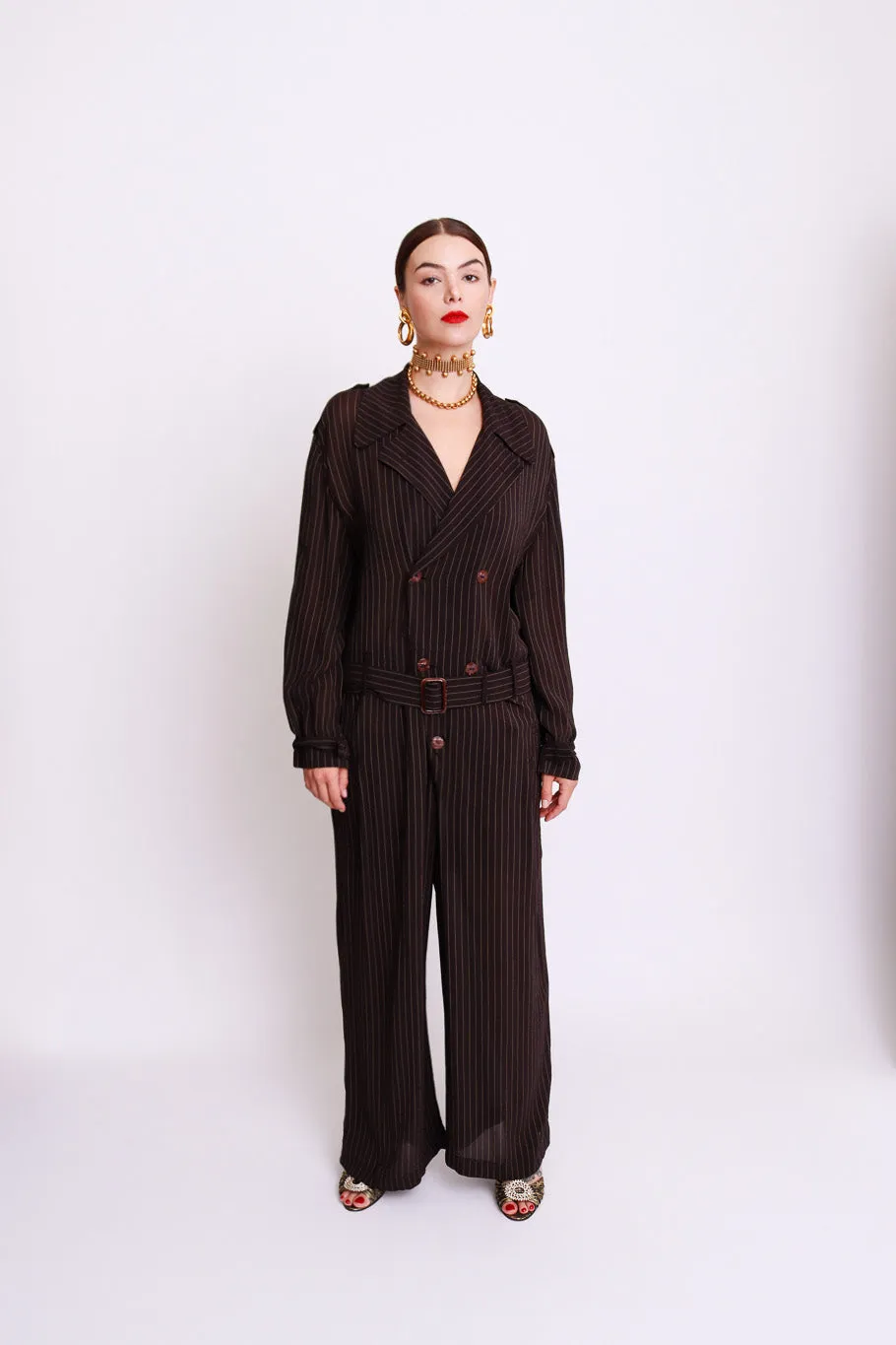 Pinstripe Palazzo Jumpsuit