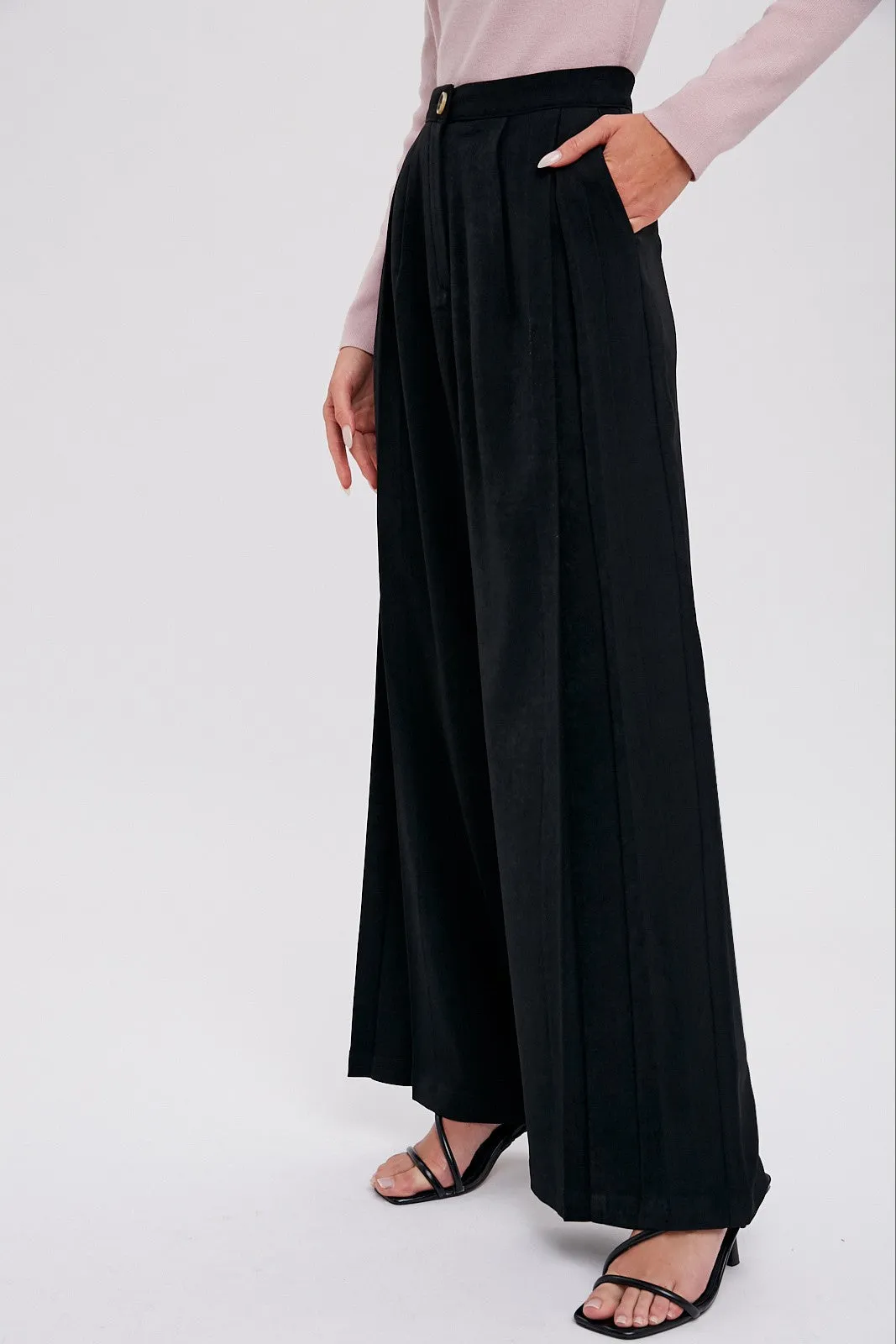 PINTUCK WIDE LEG PANTS // FINAL SALE