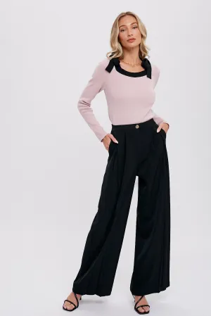 PINTUCK WIDE LEG PANTS // FINAL SALE