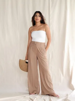 Pleat Detail Wide Leg Pant