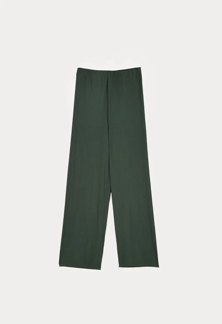 Pleated Stretch Jersey Palazzo Wide Leg Pants