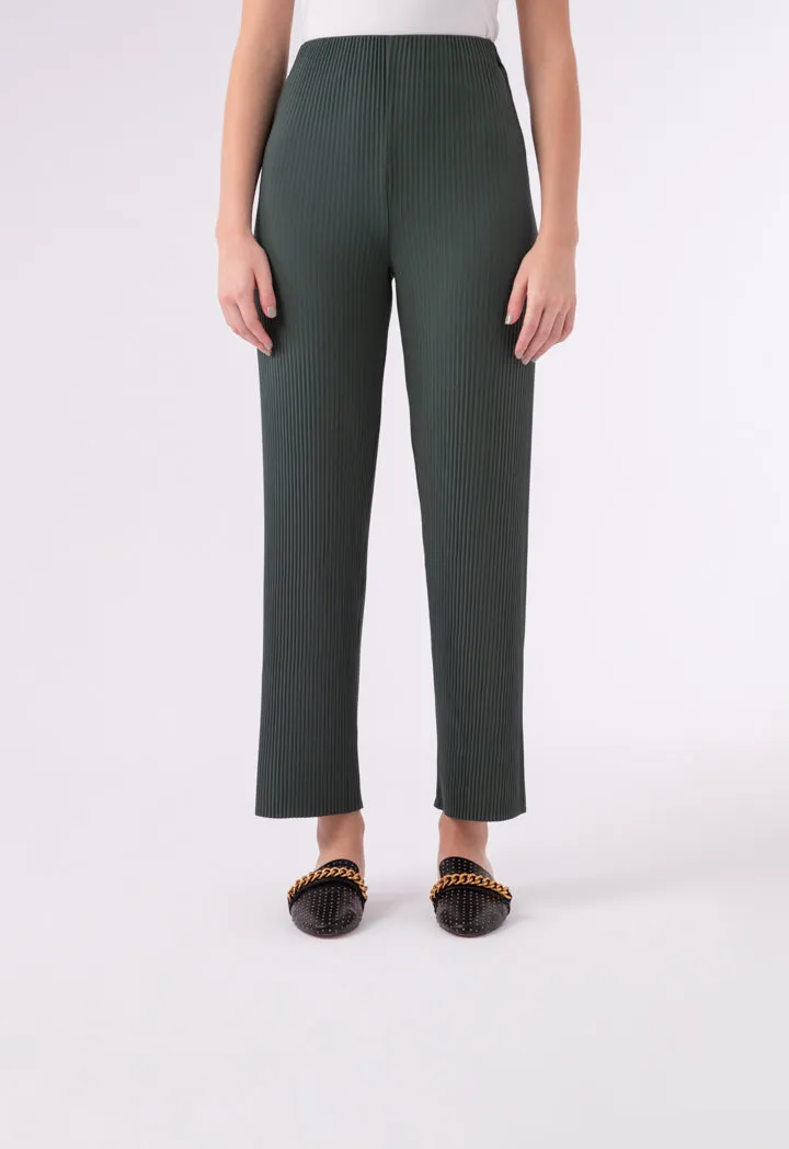 Pleated Stretch Jersey Palazzo Wide Leg Pants