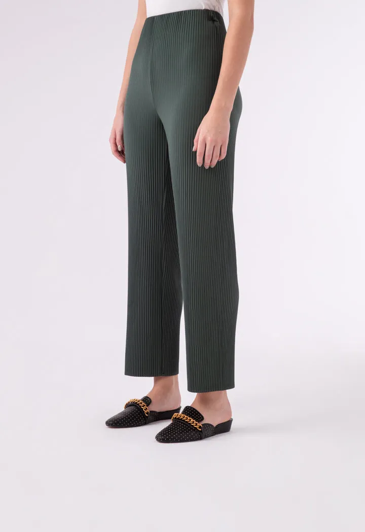 Pleated Stretch Jersey Palazzo Wide Leg Pants
