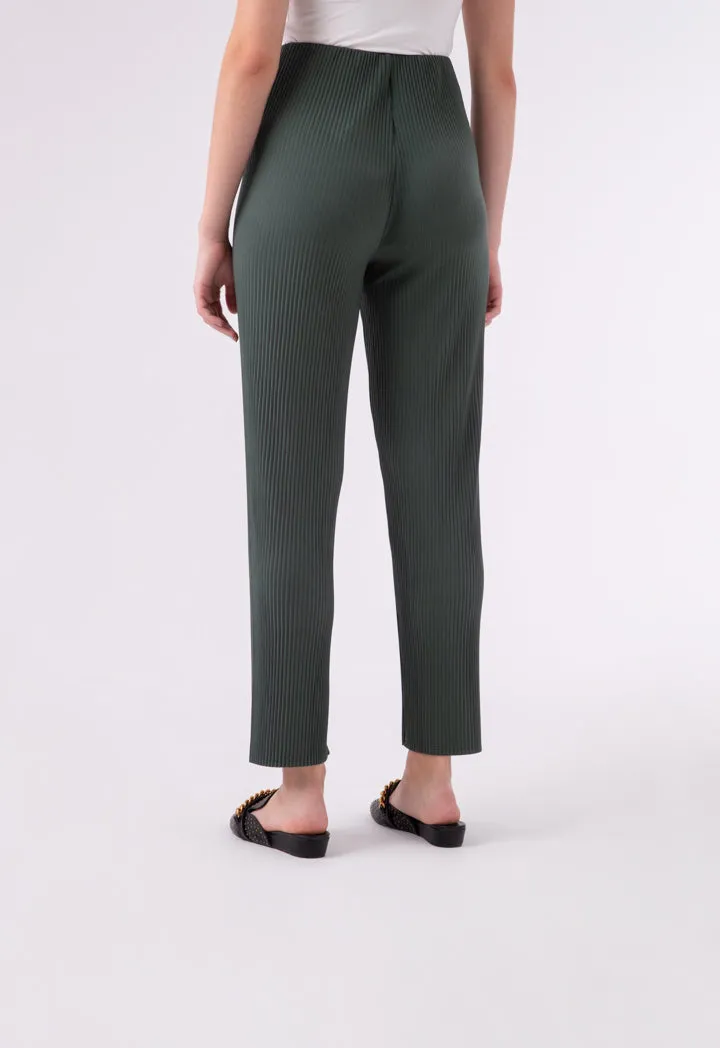 Pleated Stretch Jersey Palazzo Wide Leg Pants
