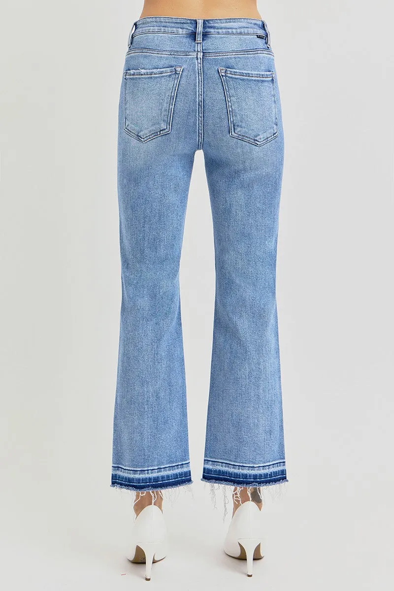 PLUS HIGH RISE SHADOW HEM STRAIGHT JEANS